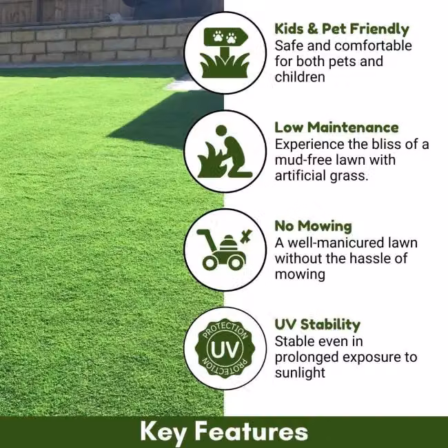 Artificial Grass GB Seville 35mm Artificial Grass in Green, W: 200 cm, D: 300 cm – 2