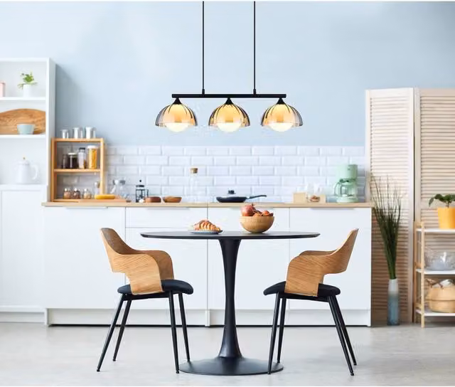 Netlighting Eva Bar Pendant Ceiling Light in Matt Black with Smoke Glass Shade, 3x G9 Sockets, W/D/H: 70 x 20 x 120 cm – 5