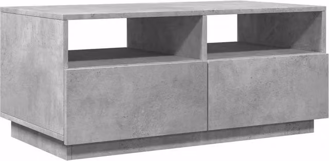Berkfield Home Modern Coffee Table with LED Lights in Concrete Grey, W: 90 cm, D: 49 cm, H: 40 cm