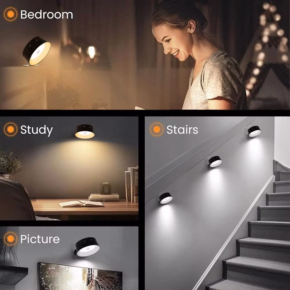 SPETLEK Black Magnetic Mount LED Wall Light with Remote Control, Motion Sensor and Dimmable Settings – 5