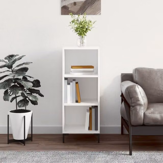 Berkfield Home White Classic Wall Mounted Sideboard, W/D/H: 34.5 x 32.5 x 90 cm