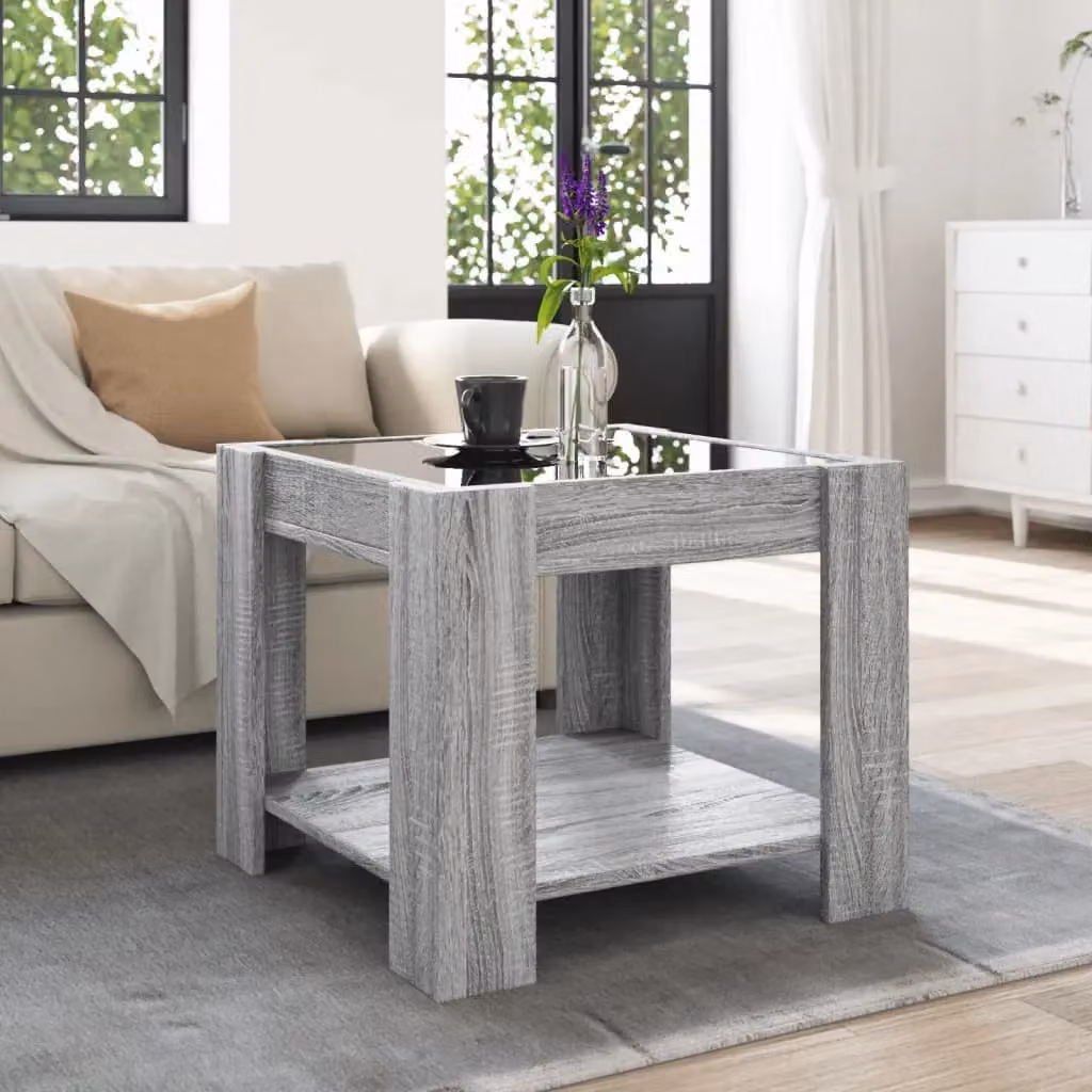 Berkfield Home LED Coffee Table in Grey Sonoma, W/D/H: 53 x 53 x 45 cm – 4