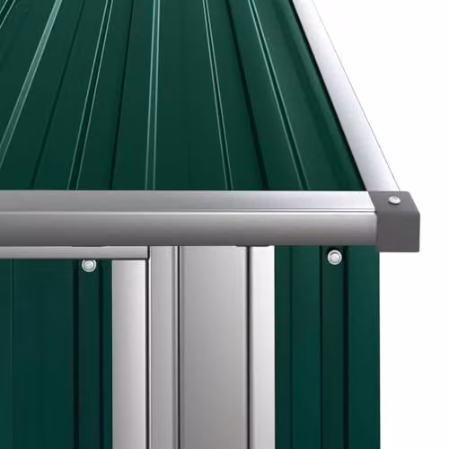 vidaXL Green Galvanised Steel Garden Shed W/D/H: 118.5 x 97 x 209.5 cm – 4