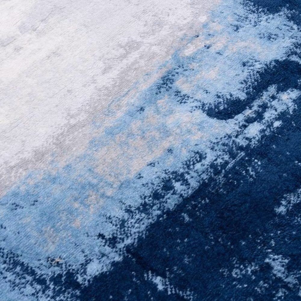 THE RUGS Elaris Stain Resistant Abstract Area Rug in Navy and Light Grey, W: 160 cm, D: 230 cm – 3