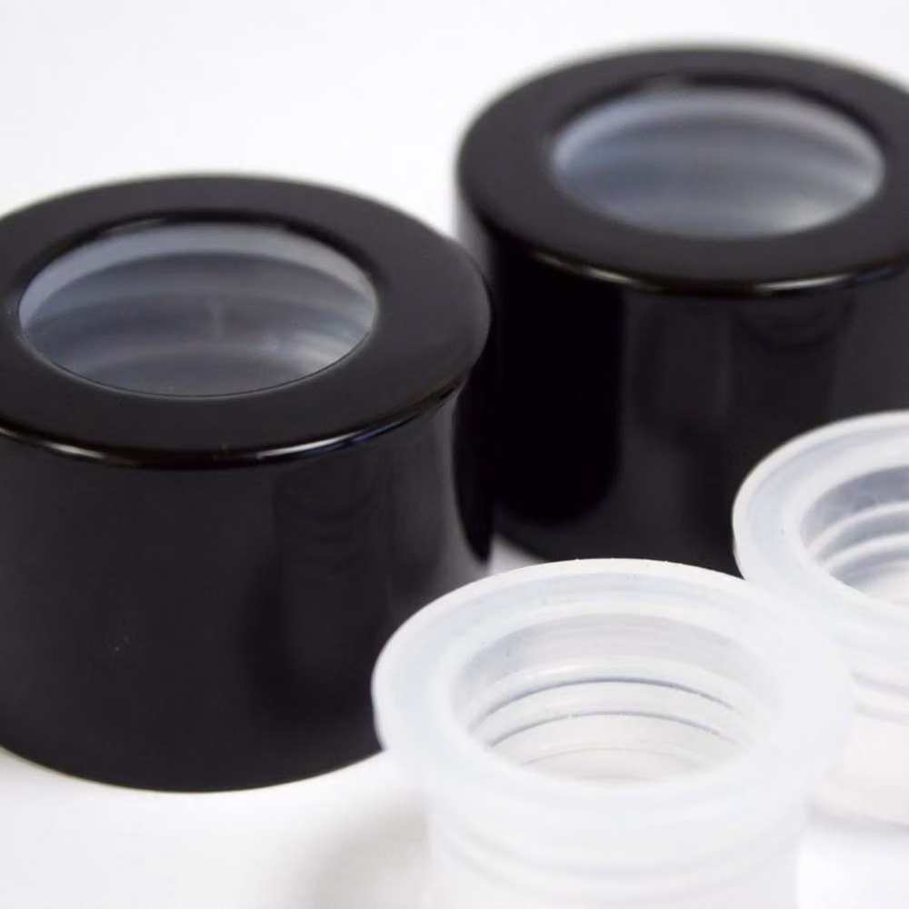KDMD Black and Silver RDBot Reed Diffuser Top Caps with Travel Plug – 2