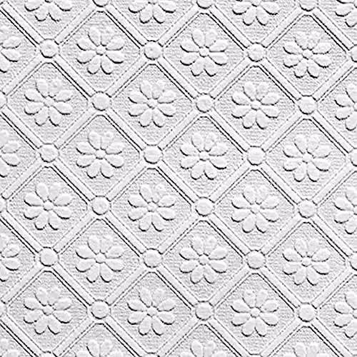 Anaglypta White Floral Modern Vinyl Wallpaper Roll – 2