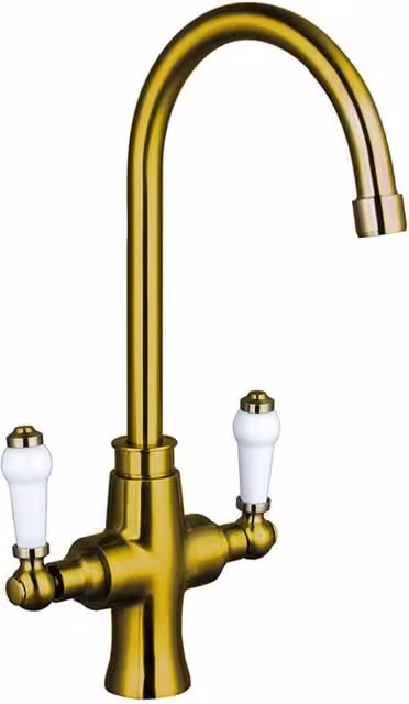 Balterley Traditional Dual Handle Kitchen Mixer Tap, Brushed Gold