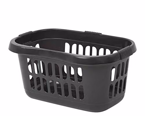 Wham Casa Hipster Laundry Basket in Black, W/D/H: 58.1 x 30.48 x 30.48 cm – 1