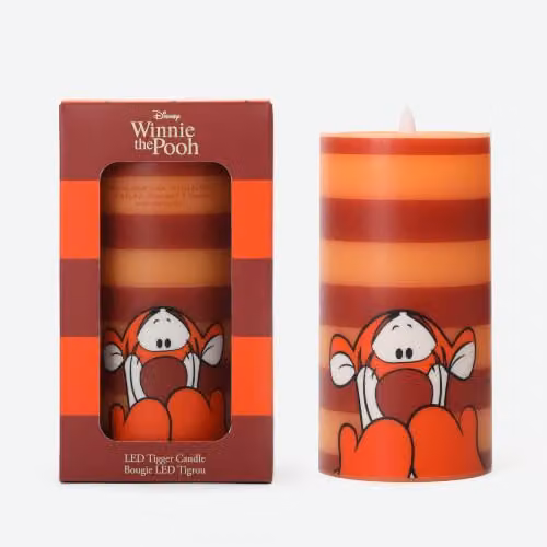 Disney Winnie the Pooh Tigger Inspired Orange LED Pillar Candle with Flicker Effect – 3