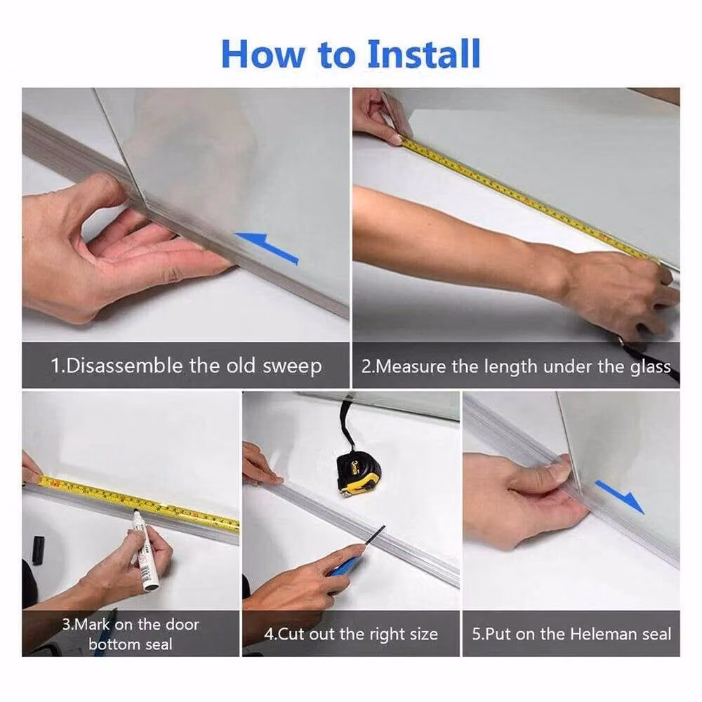 NESTLUNE Clear Plastic and Rubber Bath Shower Screen Door Seal Strip – 5