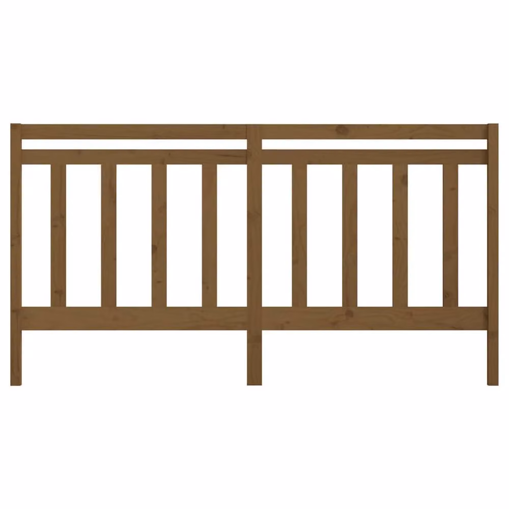 Berkfield Home Rustic Solid Pine Wood Bed Headboard in Honey Brown, W: 206 cm, D: 4 cm, H: 100 cm – 3