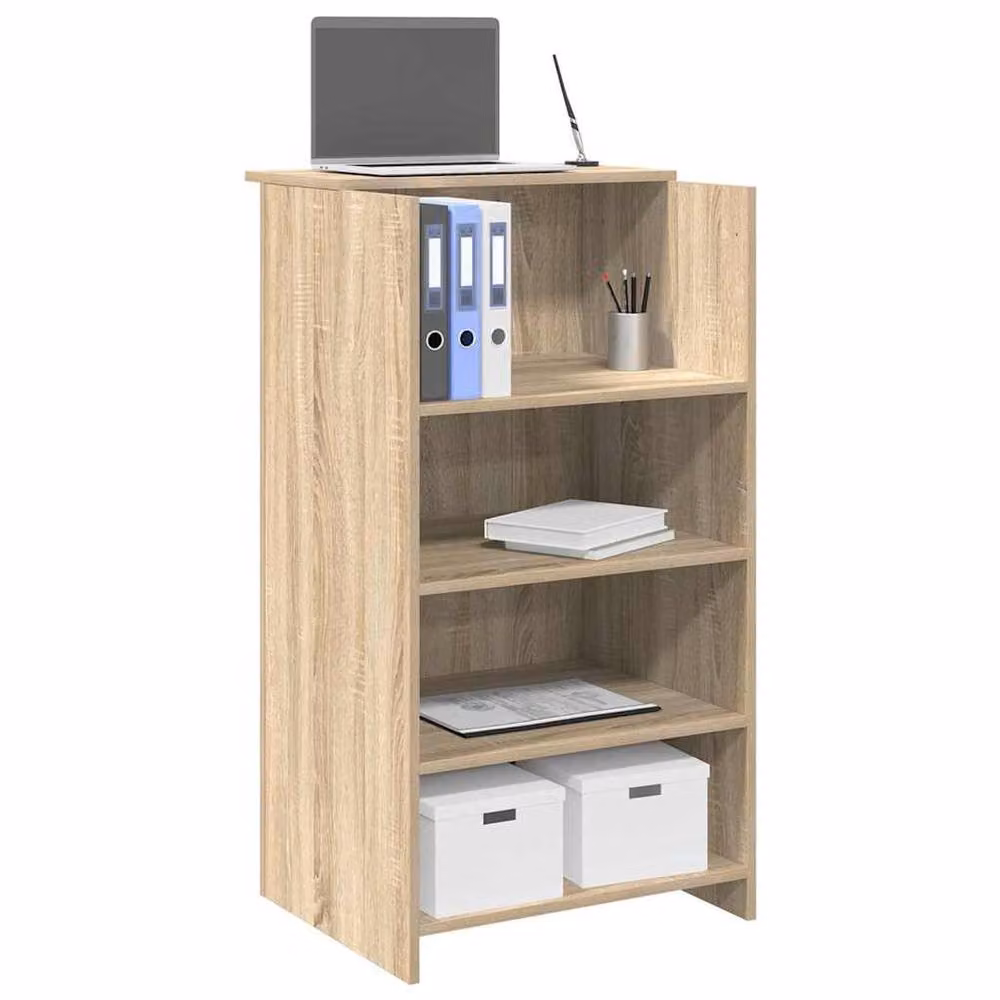 Berkfield Home Reception Desk in Sonoma Oak and Beige, W/D/H: 55 x 50 x 103.5 cm – 2