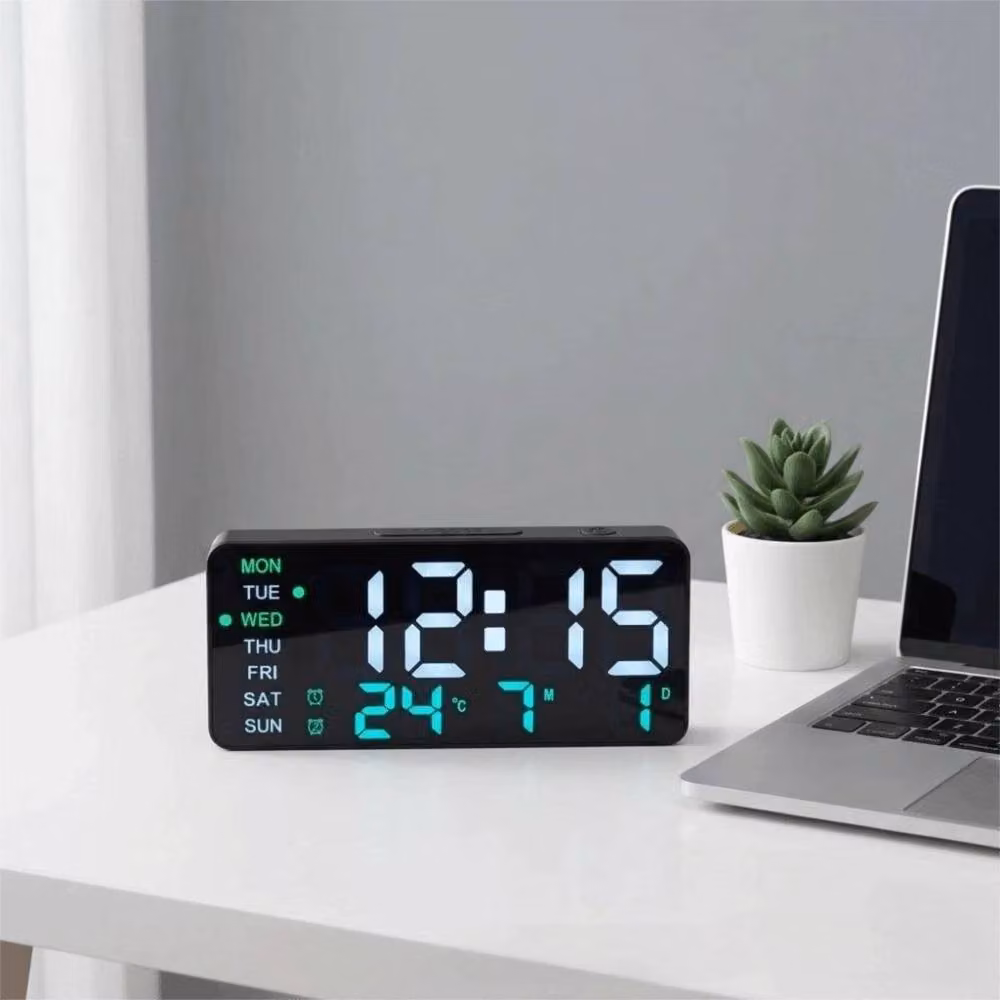 KORVIXA Multifunctional Electronic Clock with Dual Alarm, Black, Width: 100 cm – 4