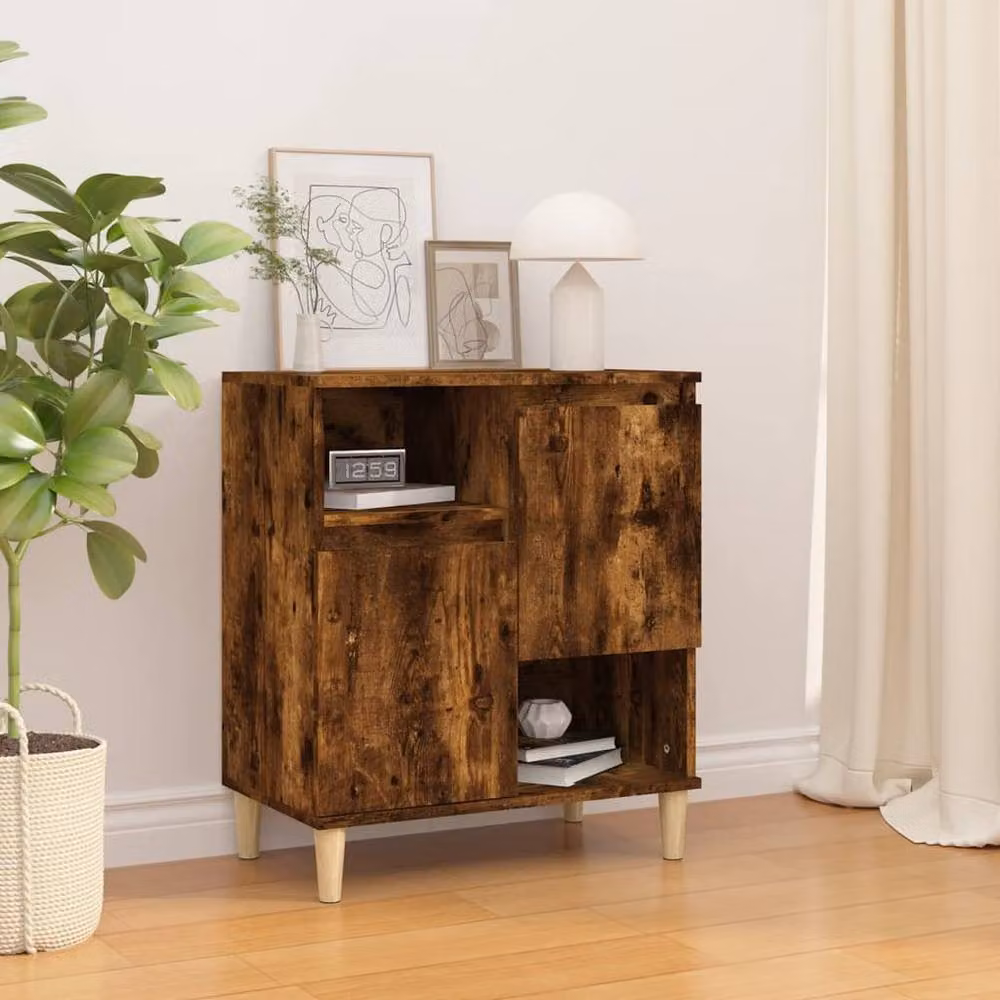 Berkfield Home Smoked Oak Sideboard in Brown, W/D/H: 60 x 35 x 70 cm – 2