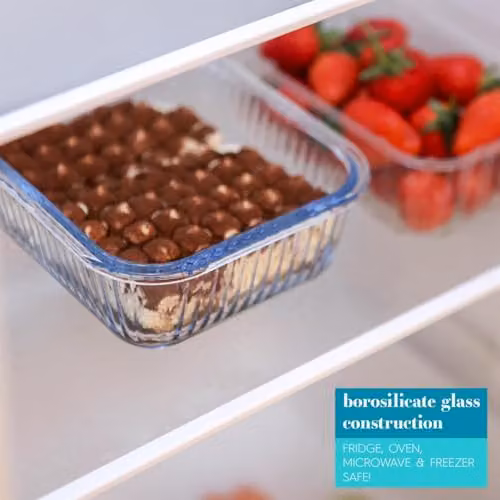 Argon Tableware Rectangular Glass Cake Dish, Transparent, W: 20 cm, D: 15 cm, H: 7 cm – 2
