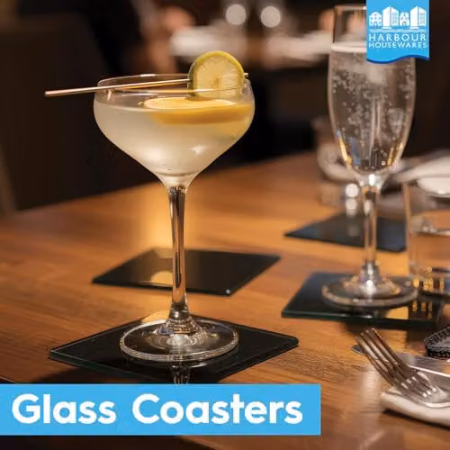 Harbour Housewares 12-Piece Blue Glass Placemats and Coasters Set, W: 30 cm, D: 20 cm – 2