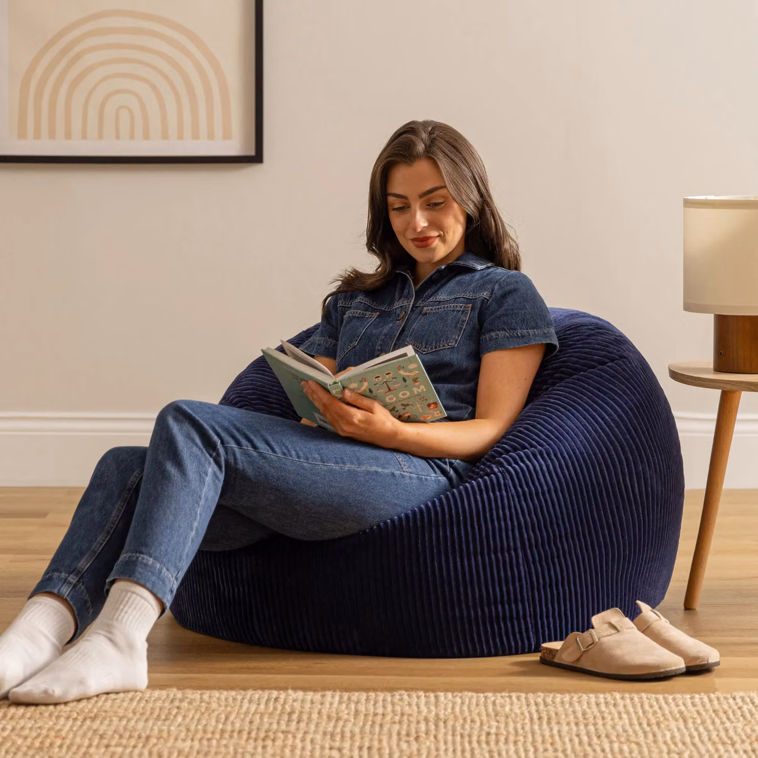 icon Kingston Classic Corduroy Bean Bag Set of 2 in Blue – 2