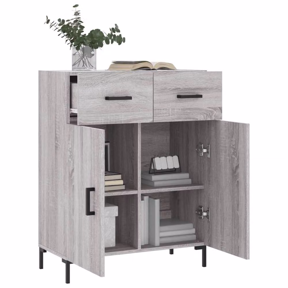 Berkfield Home Modern Grey Sonoma Sideboard, W/D/H: 69.5 x 34 x 90 cm – 2