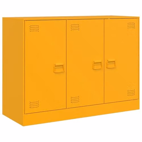 vidaXL Modern Metal Sideboard in Yellow, W/D/H: 99 x 39 x 73 cm
