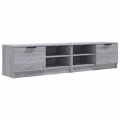 vidaXL 2 Piece Modern Grey TV Cabinet Set in Engineered Wood, W/D/H: 80 x 35 x 36.5 cm