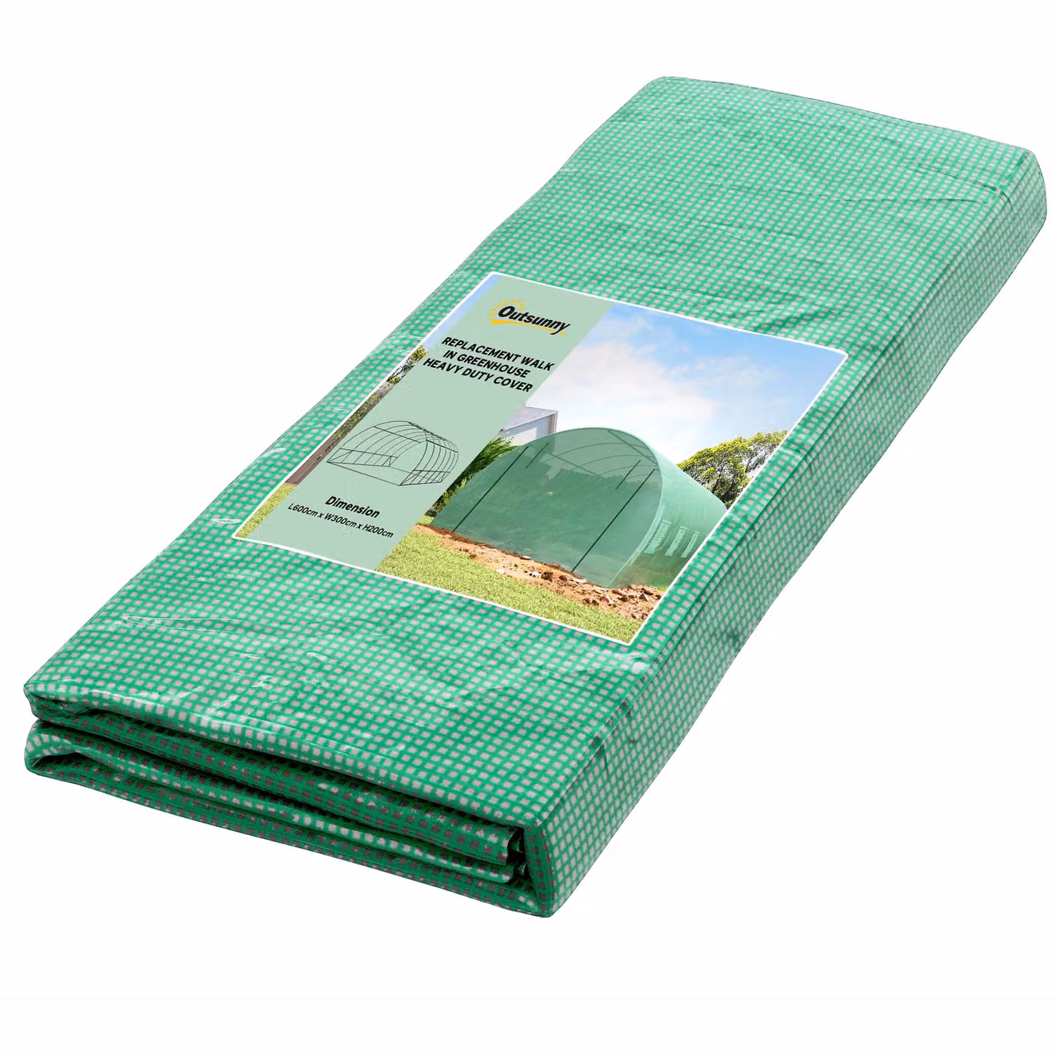OUTSUNNY Replacement Greenhouse Cover for Tunnel Greenhouses in Pale Green – 2