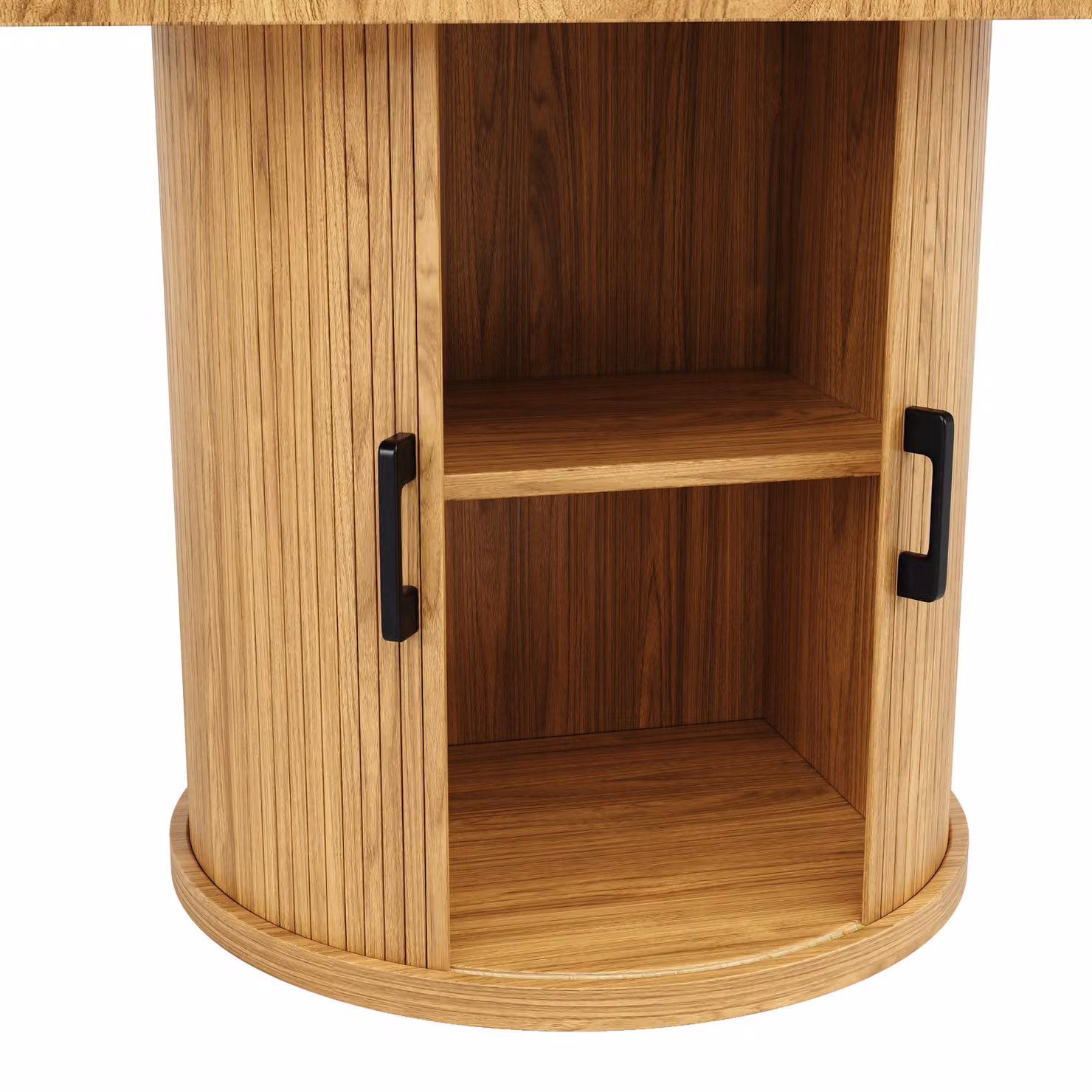 Aosom UK Extendable Round Dining Table with Hidden Leaf Storage in Natural Wood-Grain Finish, W: 118 cm, D: 118 cm, H: 76 cm – 5