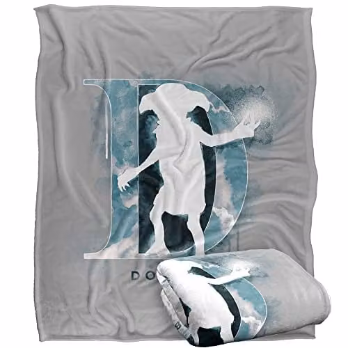 LOGOVISION Harry Potter Dobby Watercolor Soft Fleece Blanket, Multicolour and White, W/D/H: 152 x 127 cm – 1