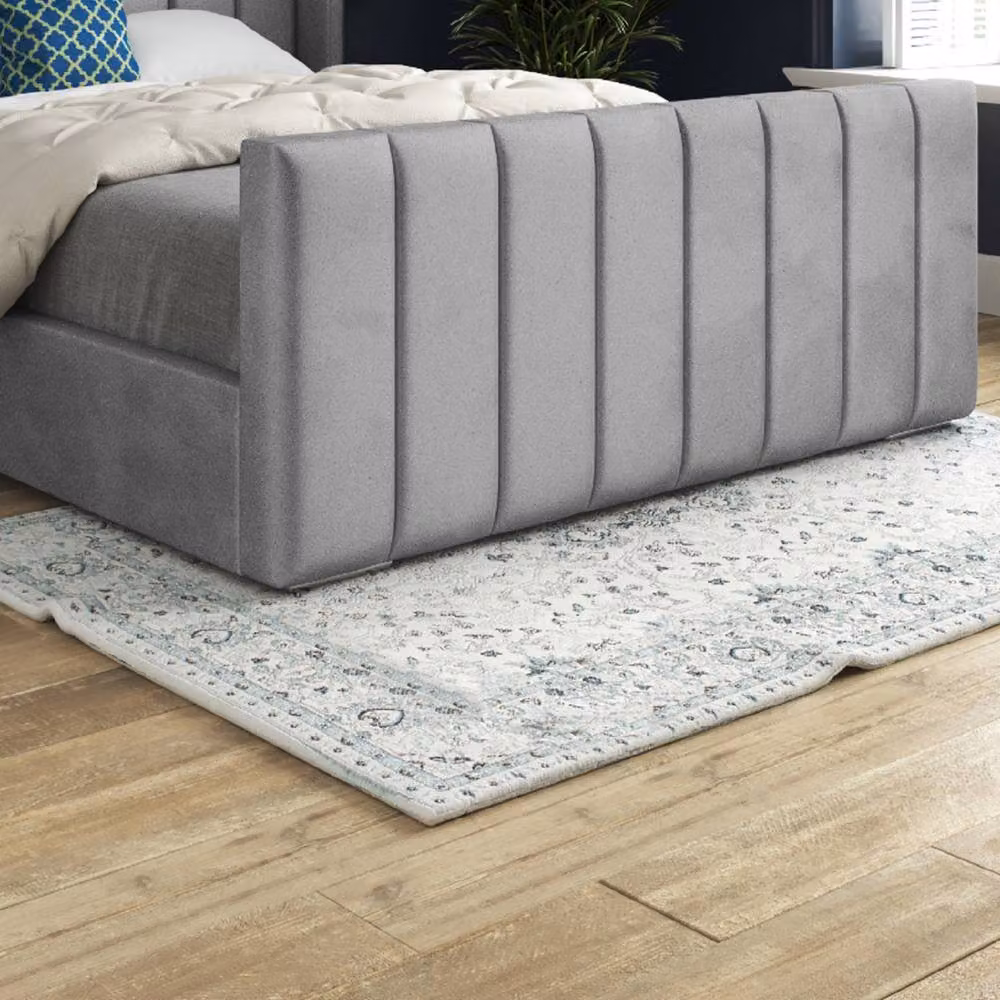 Casani Sherington Upholstered Velvet Designer Bed Frame, Grey, W/D/H: 180 x 137 x 159 cm – 5
