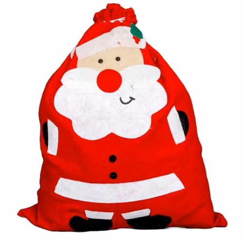 Shatchi Red Felt Santa Sack for Christmas Gifts and Toys, W/H: 50 x 60 cm
