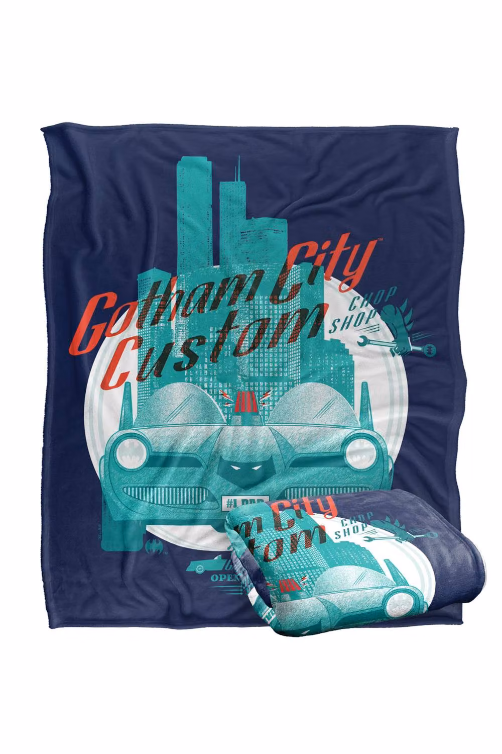 LOGOVISION Batman Gotham City Chop Shop Super Soft Fleece Throw Blanket, Multicolour, W: 152 cm, D: 127 cm – 7