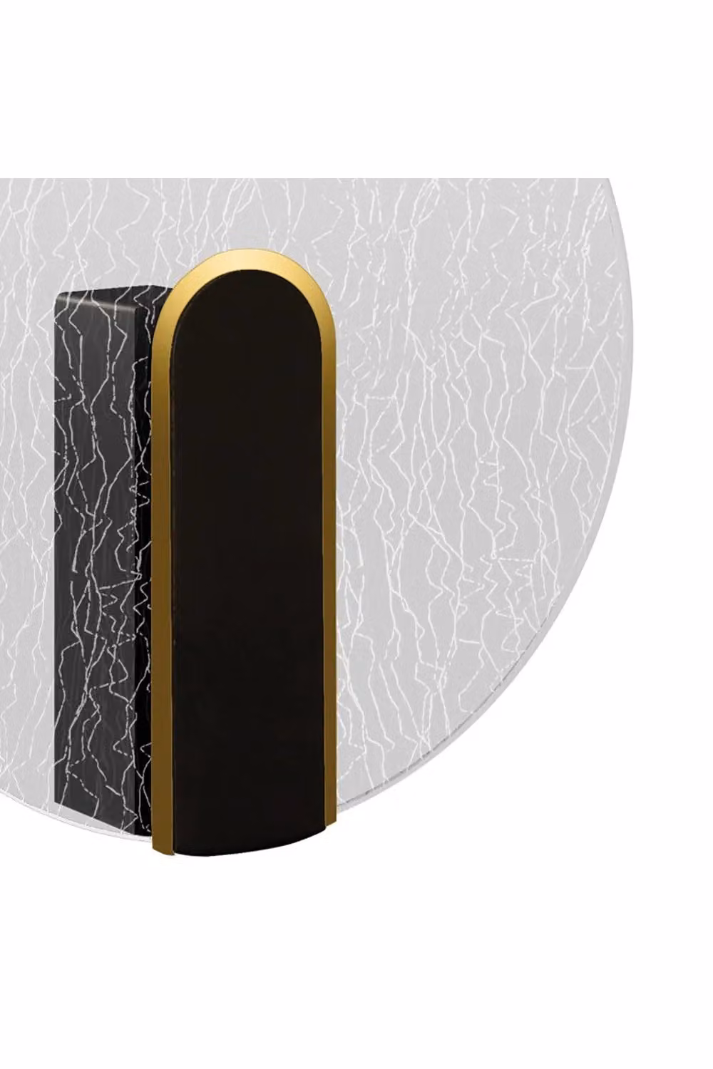 CGC Lighting Crackle Round LED Wall Light in Black and Gold with Crackle Glass Effect, 6W, 4200K Natural White, 730lm – 2