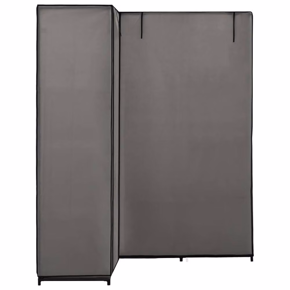 Berkfield Home Corner Wardrobe in Grey, W: 130 cm, D: 87 cm, H: 169 cm – 3