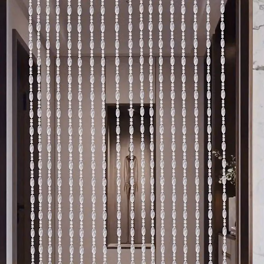 FORGEVIO Clear Acrylic Beaded Door Curtain with Semi-Transparent Strings – 3