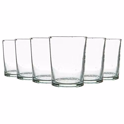 Nicola Spring Meknes Hand-Blown Moroccan Glass Tumblers, Set of 6, 215ml, Blue and Transparent – 1