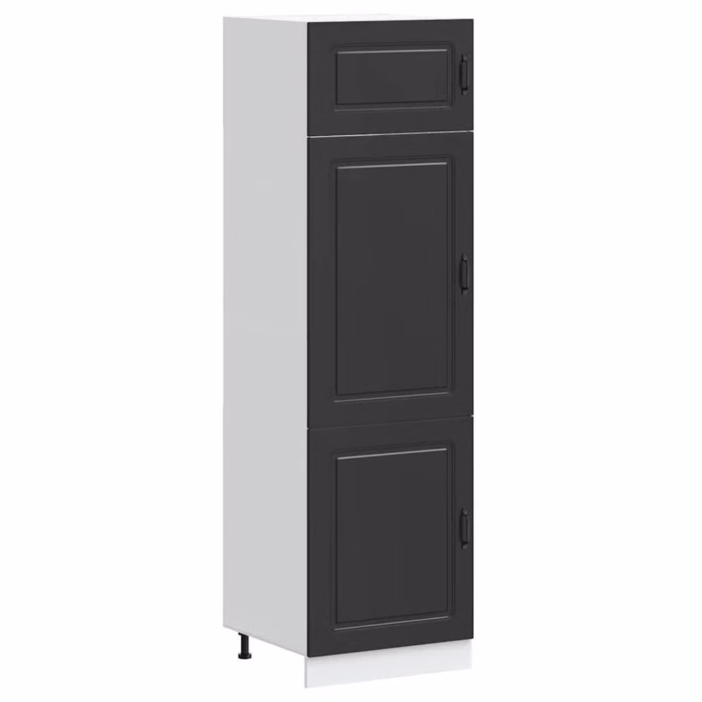 Berkfield Home Kalmar Kitchen Cupboard in Black Matt Engineered Wood – 2