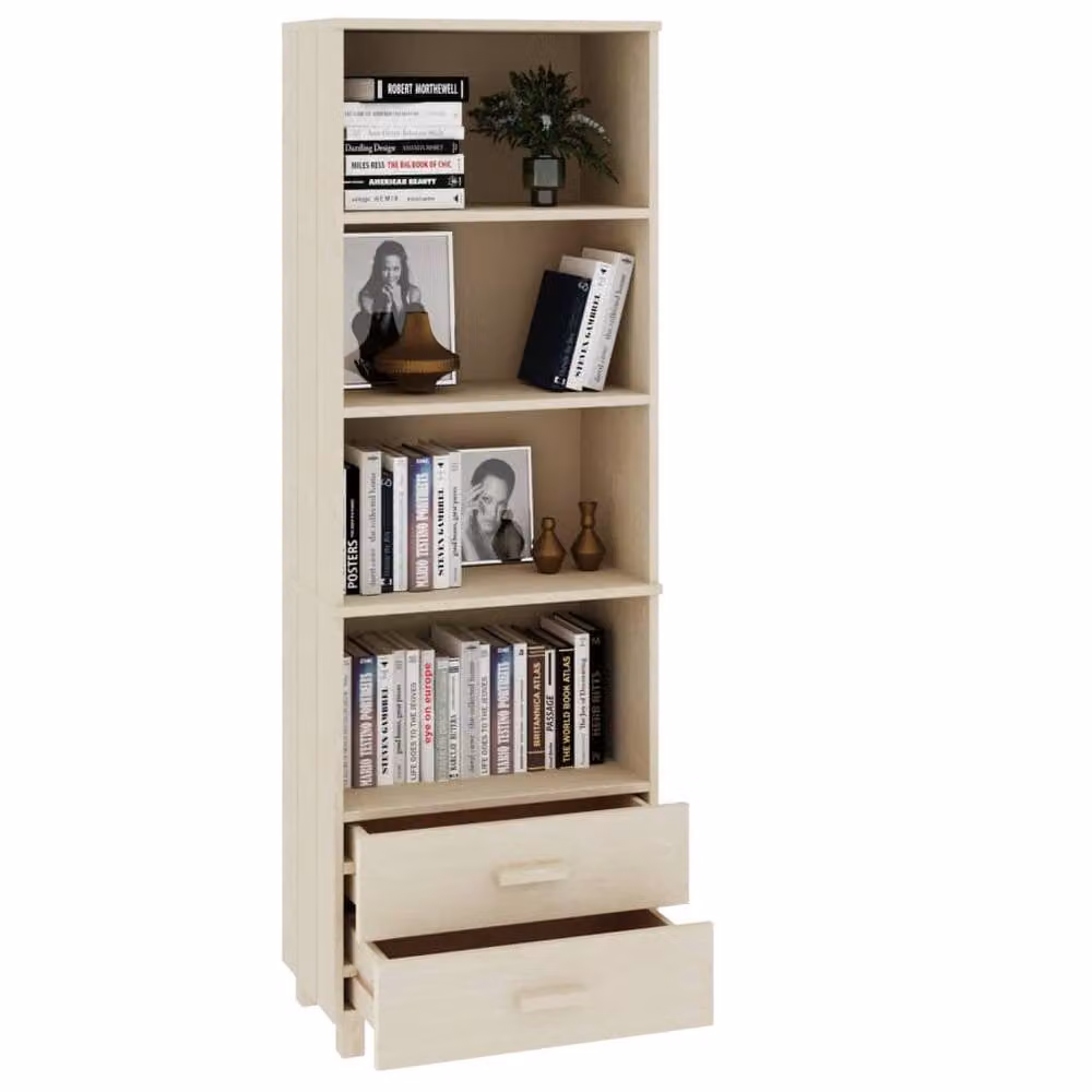 Berkfield Home HAMAR Highboard in Honey Brown Solid Pine Wood, W/D/H: 60 x 35 x 180 cm – 3