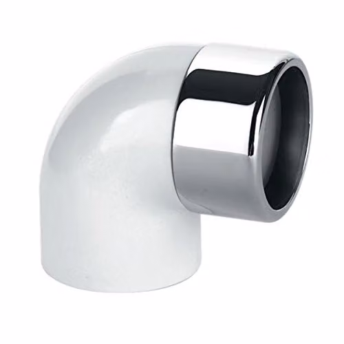 McAlpine 90 Degree Bend CP Brass with ABS Connector, White, 1.25 inch