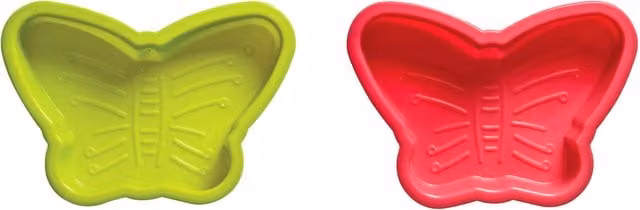 Orsina Set of 2 Butterfly Silicone Cake Moulds, Non-Stick, Pink and Green