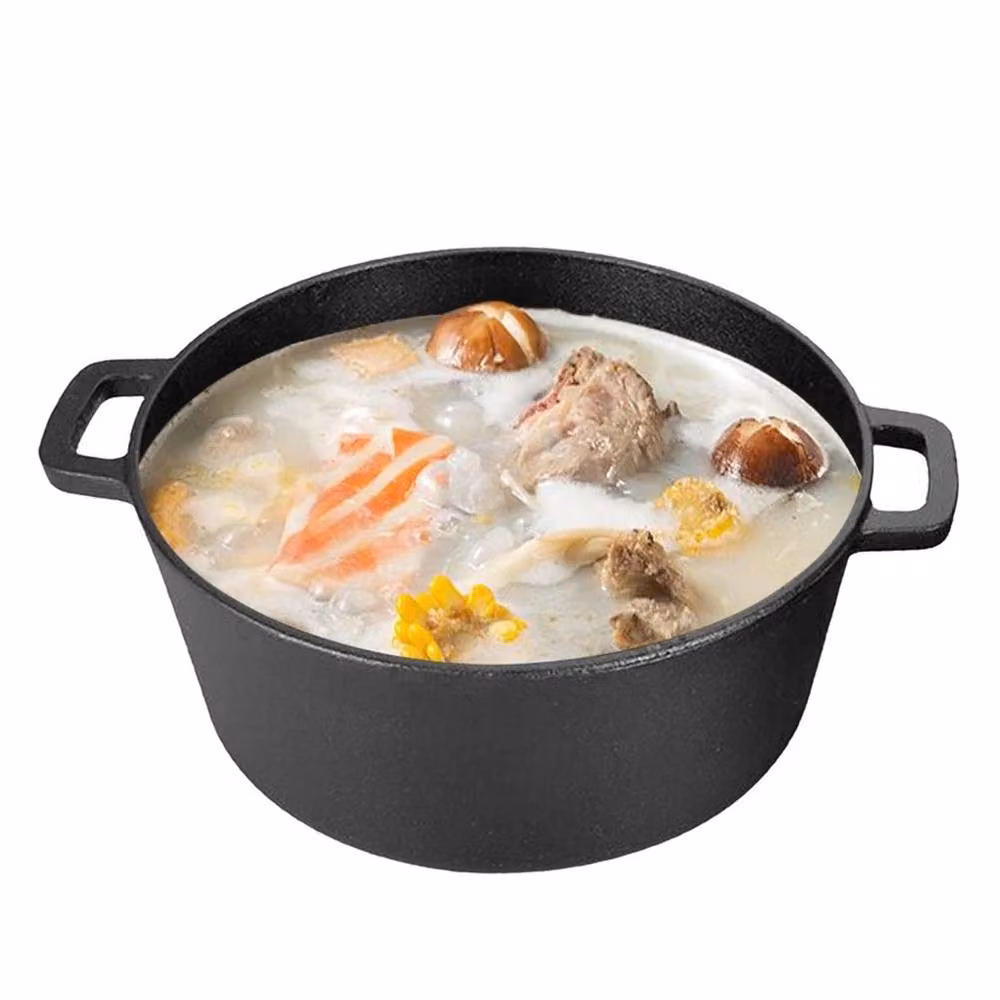 NESTLUNE Black Cast Iron Casserole Dish, 4.5 l – 4