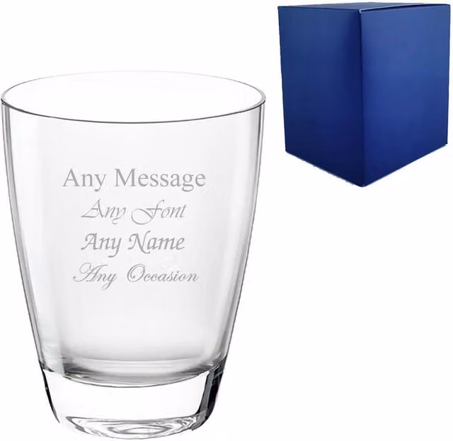Uniqueful Personalised Nadia Glass Tumbler, 375ml, Clear