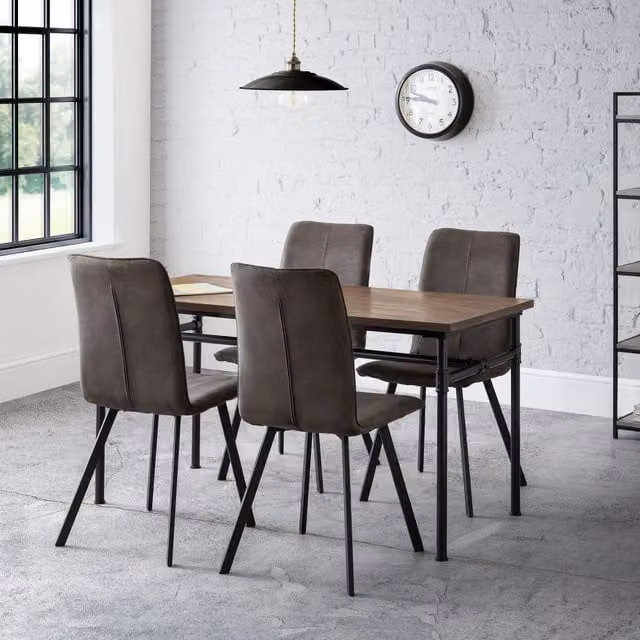 Julian Bowen Carnegie Rectangular Dining Table and Monroe Chairs Set in Brown
