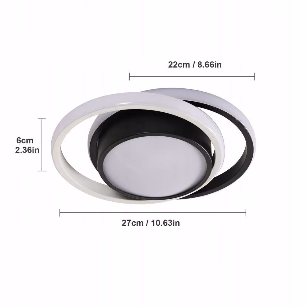 COMELY 32W Dimmable LED Ceiling Light with Remote Control, Round Modern Design in Black and White – 5
