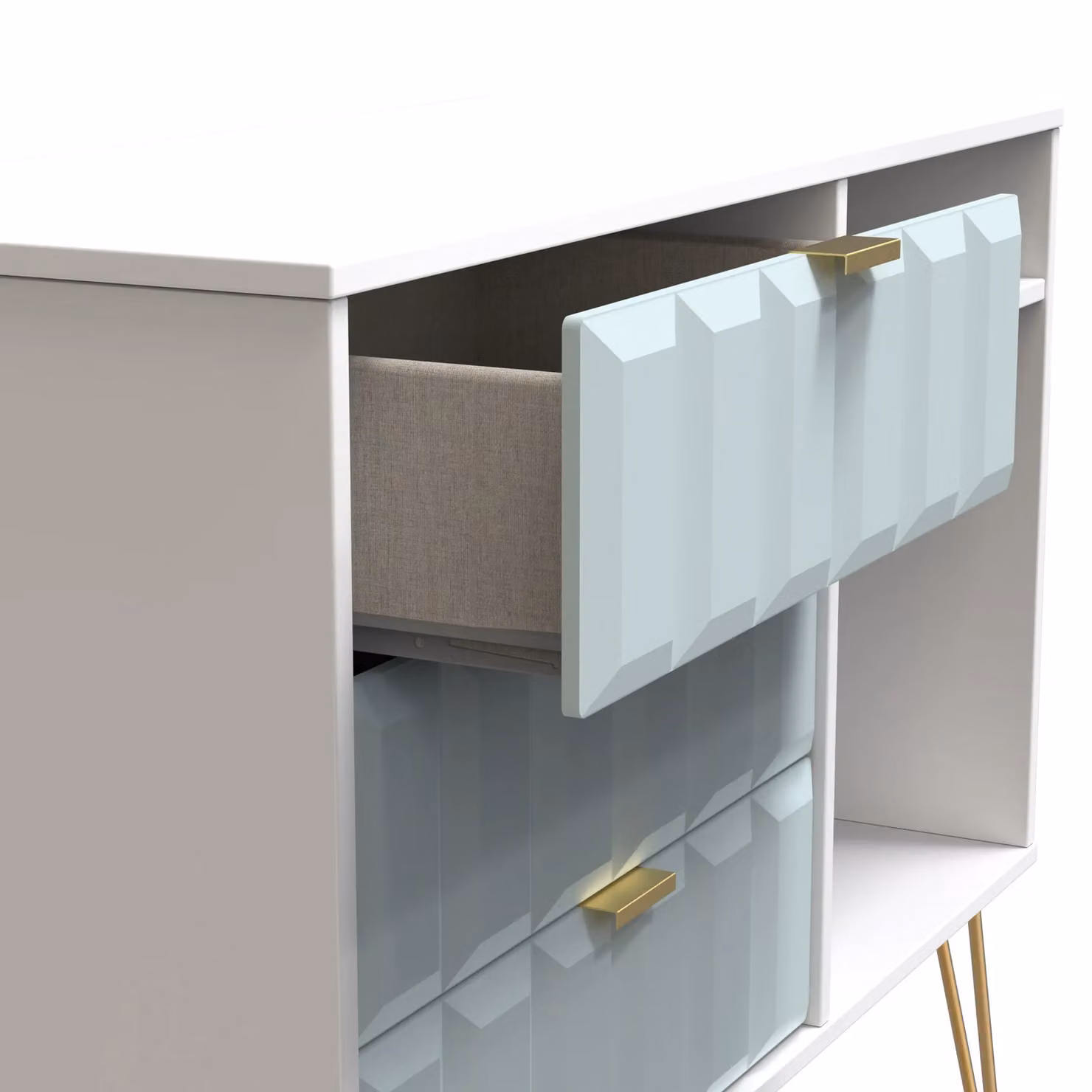 Ready Assembled 2 U Metro 3 Drawer TV Unit in Duck Egg Blue – 3