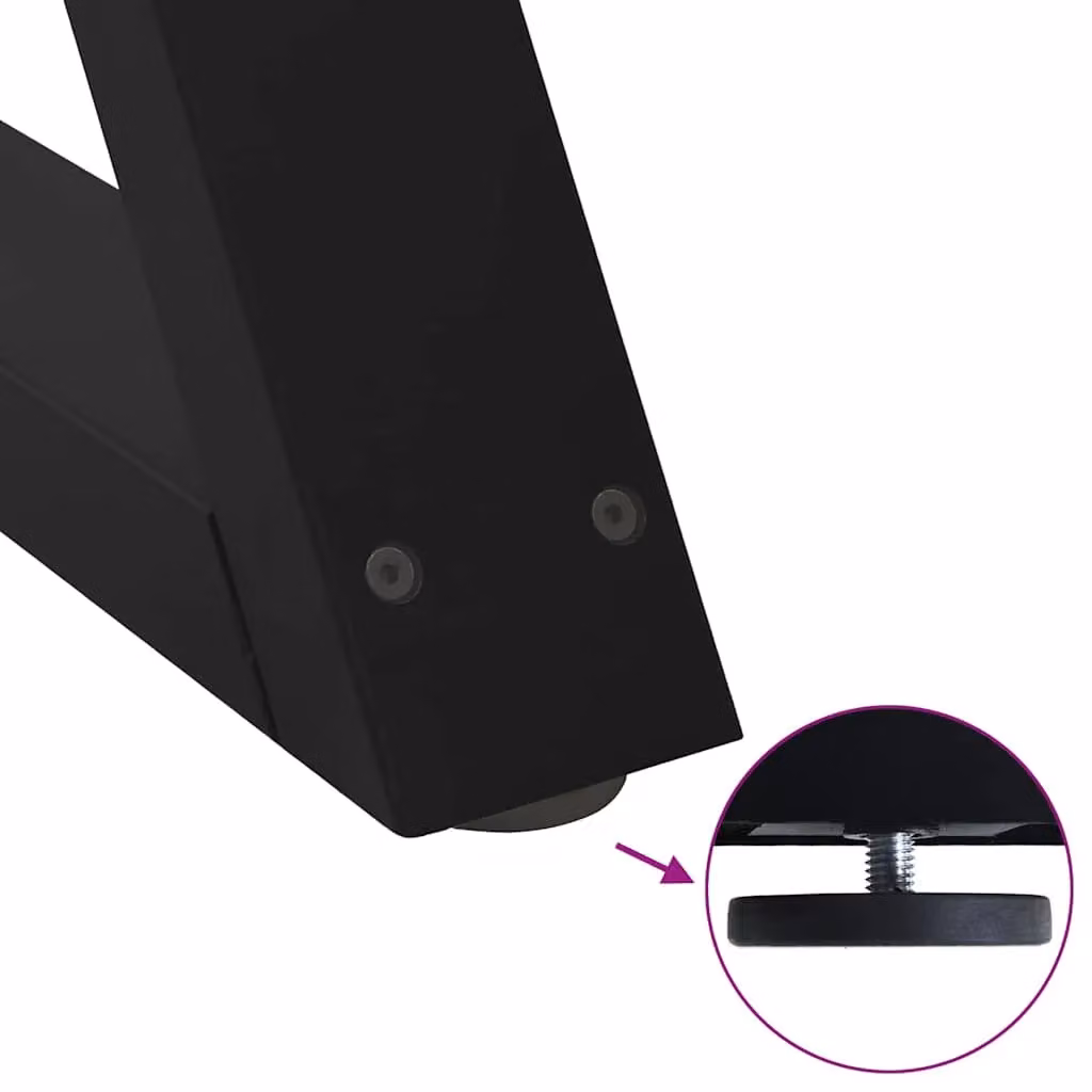 Berkfield Home Matt Black Steel Coffee Table Legs, 2 Pieces, H: 50 cm (Adjustable 42-43.3 cm) – 7