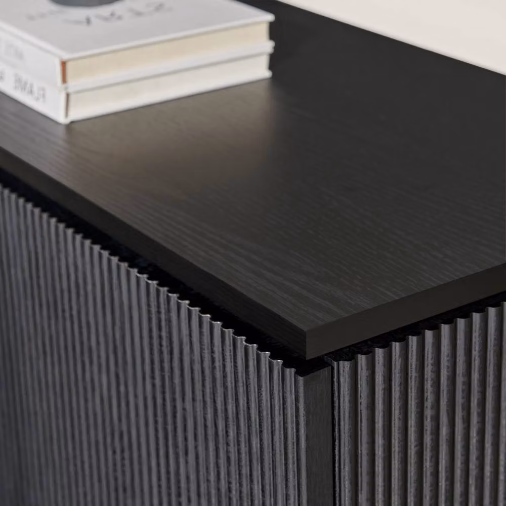 FurnitureboxUK Penrose Black Matt Wood 3 Door Large Sideboard – 4