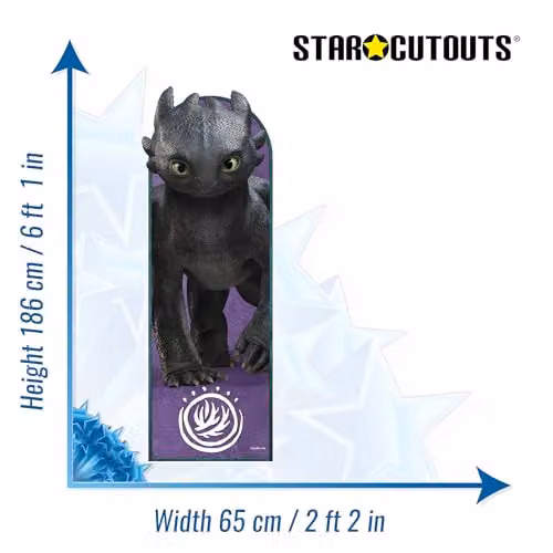 Star Cutouts Toothless Sailboard How to Train Your Dragon Live Action Cardboard Cutout, Black, Height: 186 cm – 3