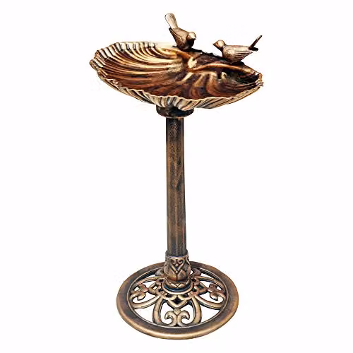 Kingfisher Bronze Effect and Transparent Round Plastic Bird Bath – 2