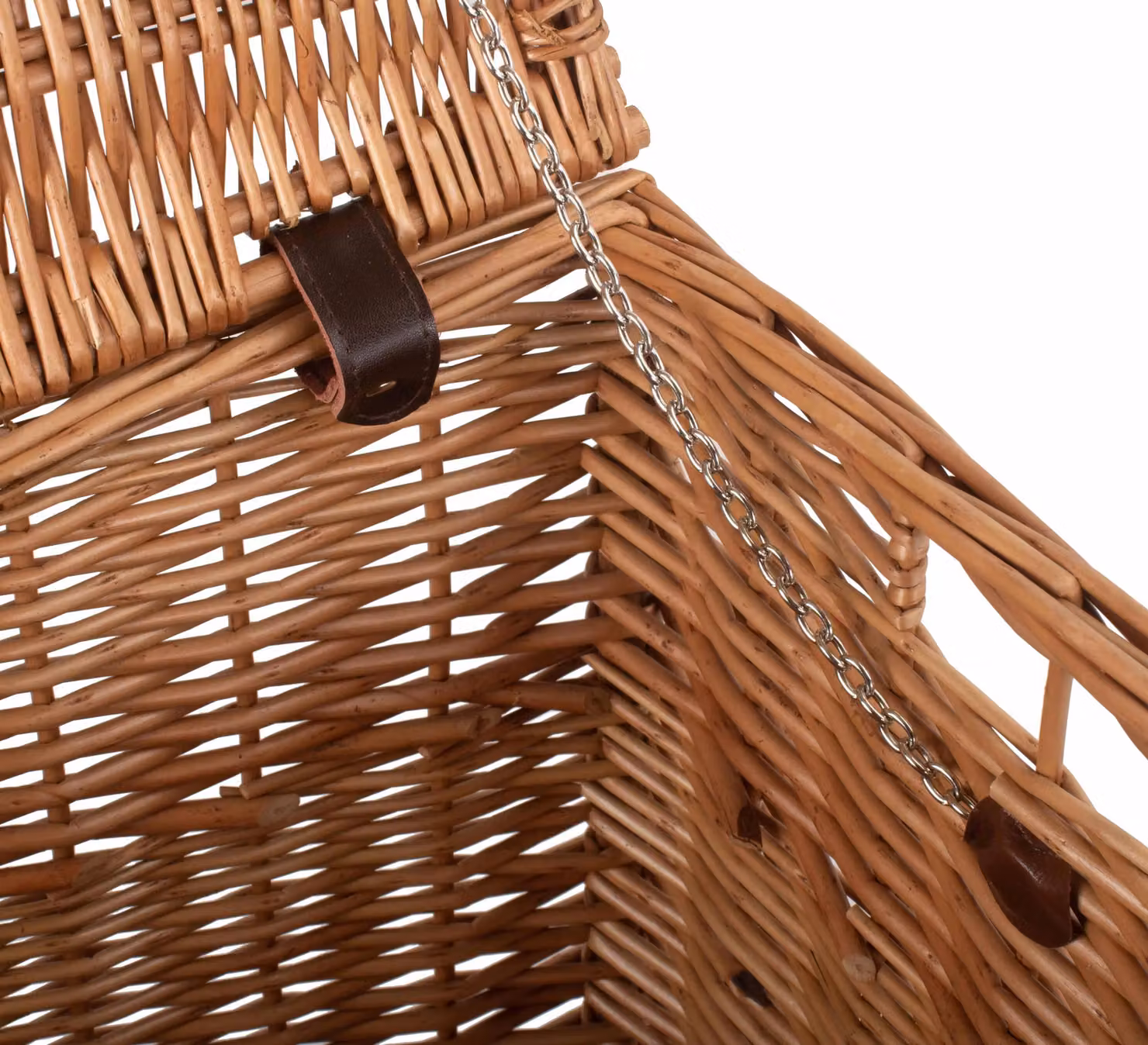 Red Hamper Double Steamed Wicker Picnic Basket in Brown and Red, W/D/H: 61 x 40 x 40 cm – 3