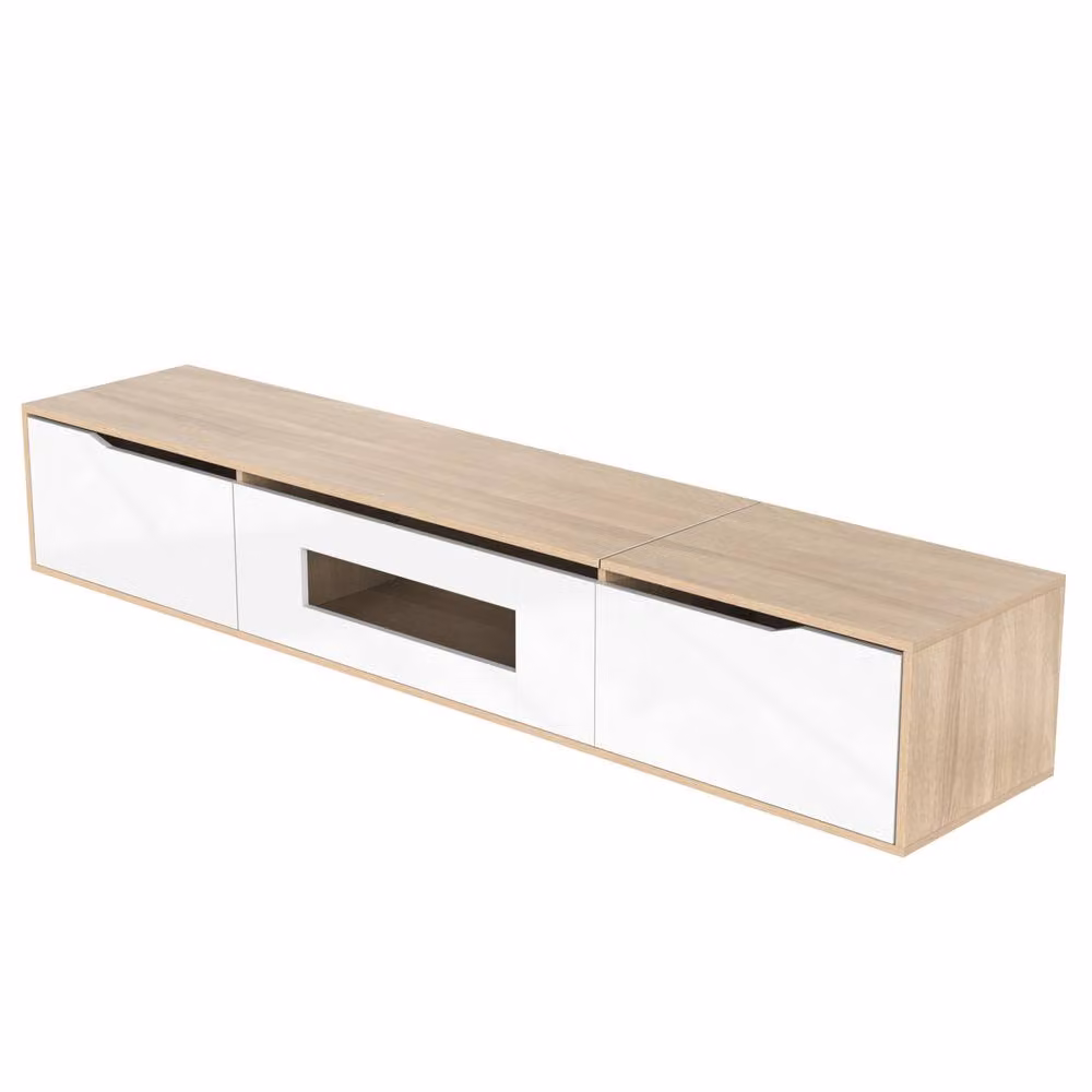 Rolipo Modern White High Gloss TV Unit with Integrated LED Lights, Width: 180 cm – 2