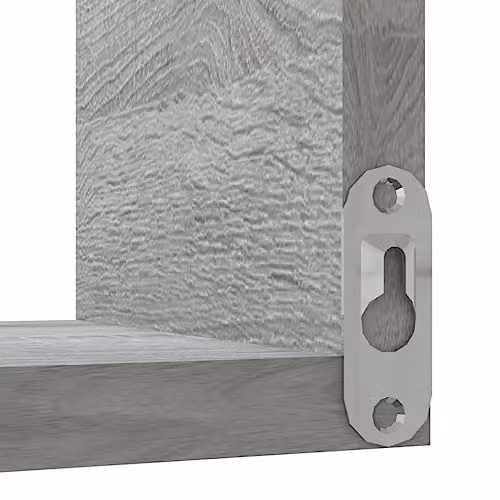vidaXL Set of 2 Wall Mounted Corner Shelves in Grey Sonoma MDF, W/D/H: 40 x 40 x 50 cm – 3